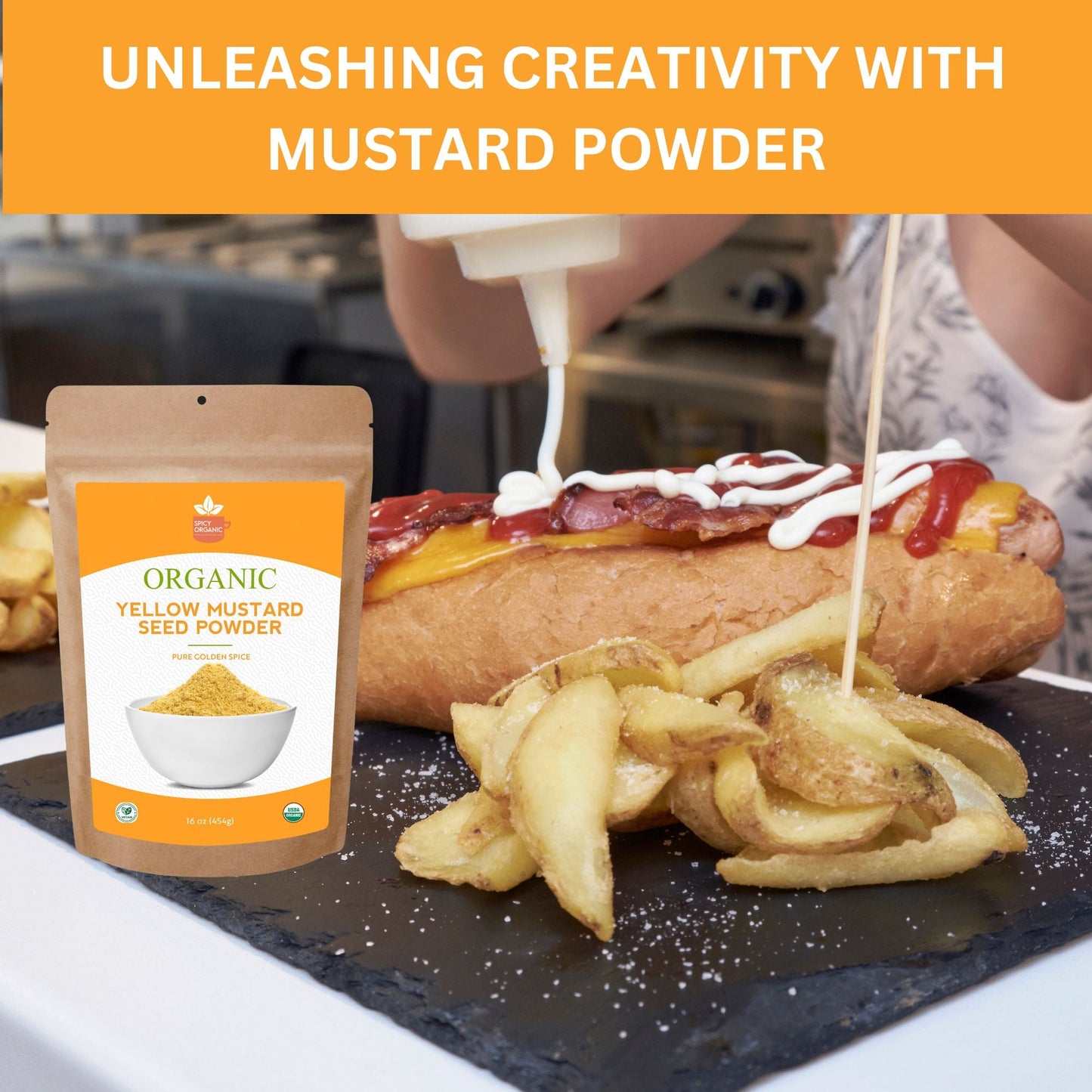 Organic Indian Yellow Mustard Seed Powder- Certified USDA Organic - Ground from Dried Organic Seeds