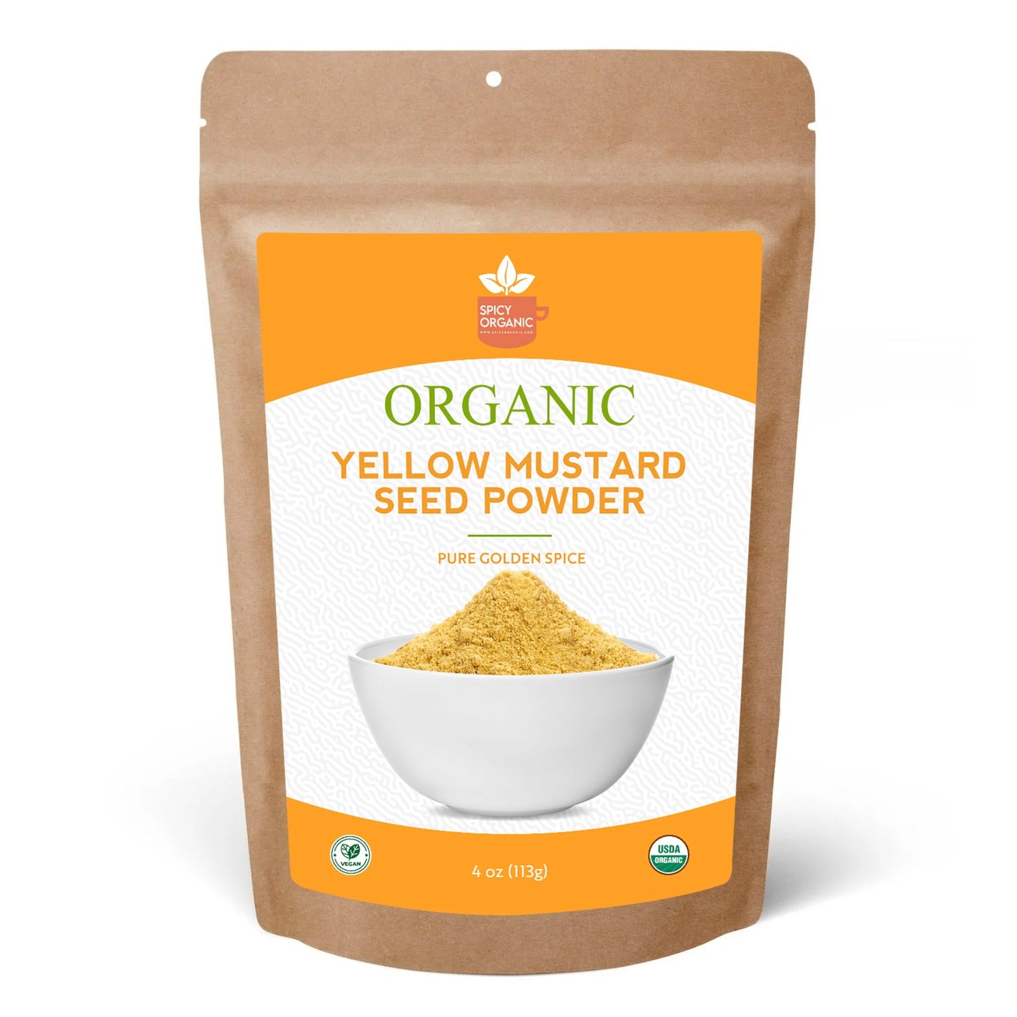 Organic Indian Yellow Mustard Seed Powder- Certified USDA Organic - Ground from Dried Organic Seeds