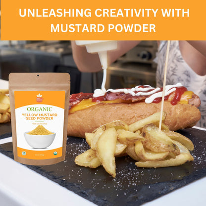 Organic Indian Yellow Mustard Seed Powder- Certified USDA Organic - Ground from Dried Organic Seeds