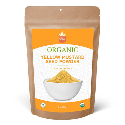 Organic Indian Yellow Mustard Seed Powder- Certified USDA Organic - Ground from Dried Organic Seeds