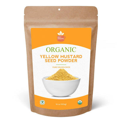 Organic Indian Yellow Mustard Seed Powder- Certified USDA Organic - Ground from Dried Organic Seeds