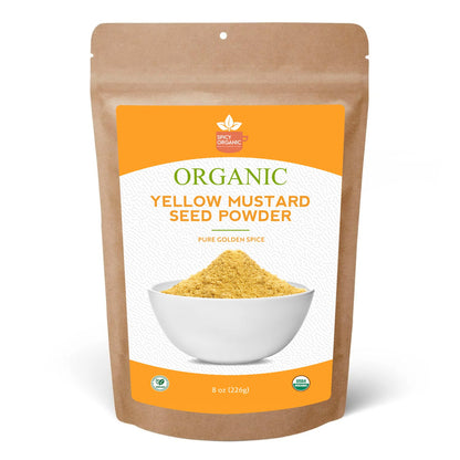 Organic Indian Yellow Mustard Seed Powder- Certified USDA Organic - Ground from Dried Organic Seeds
